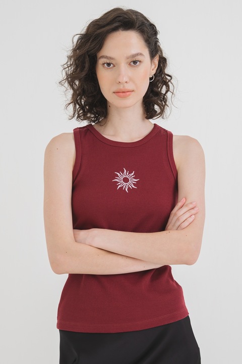 Pieces, Топ с бродерии, Бордо