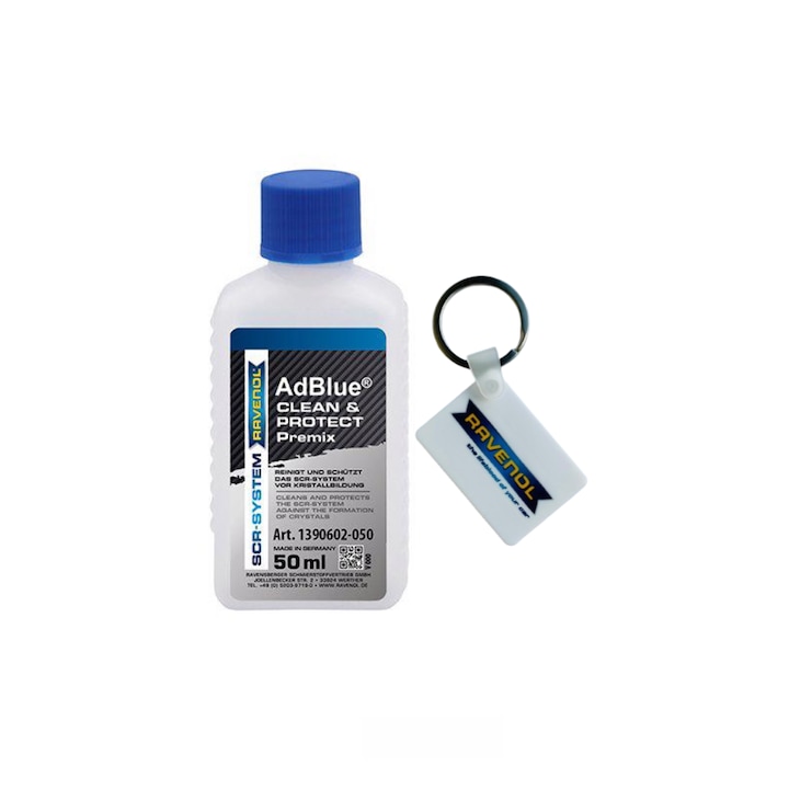 Set breloc si Aditiv RAVENOL Clean Protect Premix, Curatare Sisteme AdBlue, concentrat 50 ml