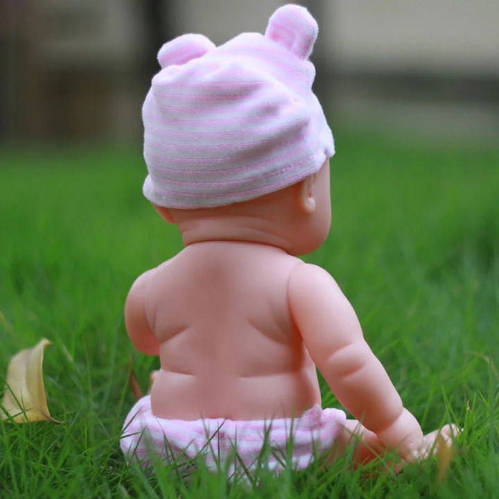 Papusa Reborn YANYXR, unisex, moale, 30x15x9 cm, jucarie educationala si de baie