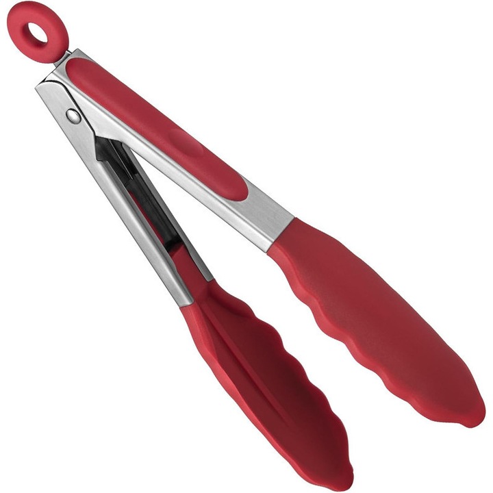 Cleste de bucatarie 18cm silicon rosu antiderapant blocabil