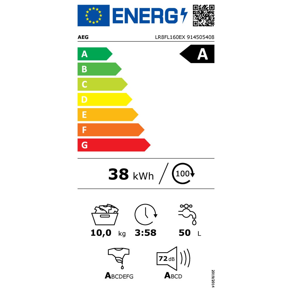 Masina de spalat rufe AEG LR8FL160EX (incarcare frontala, autoportanta, 10 kg, A, 1600 rpm)