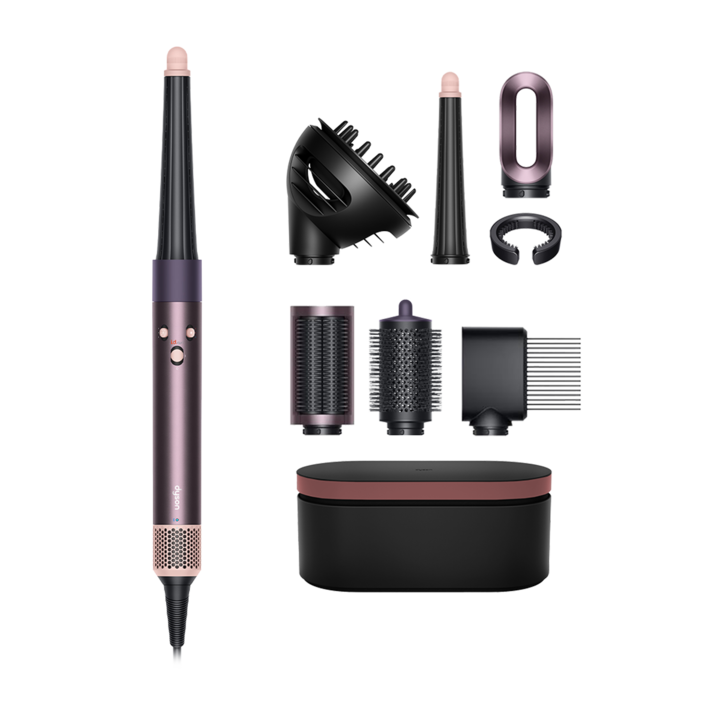 Ondulator multistyler Dyson HS08 Airwrap i.d.™ Curly+Coily 599039-01, 1300 W, 3 viteze, 3 temperaturi, conexiune Bluetooth®, Jasper Plum