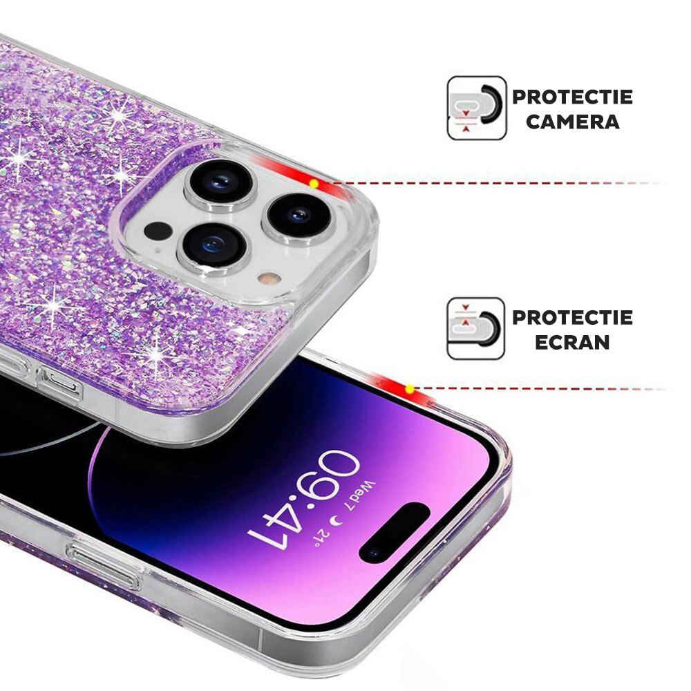 Husa pentru Samsung Galaxy S25 Ultra Daden® Sparkly Glitter, Antisoc, Calitate Premium, Albastru
