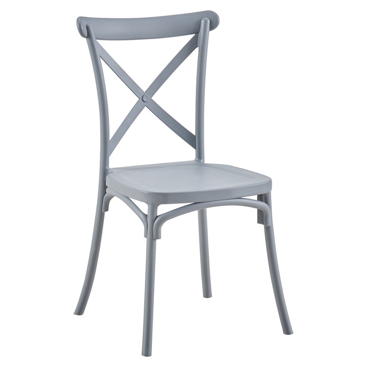 Szürke műanyag rakásolható szék, Savita 50x47x90 cm