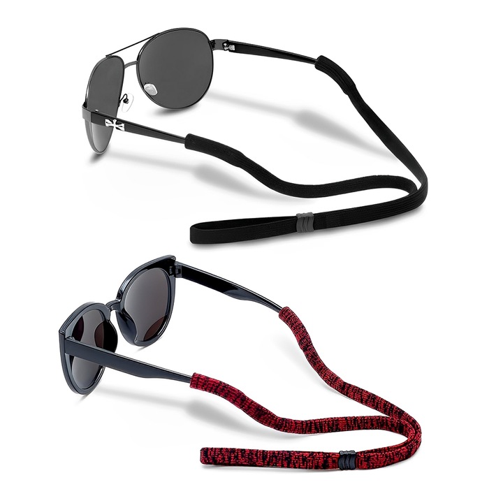 Snur ochelari TREXORA, set 2 buc, elastic, negru, 62cm