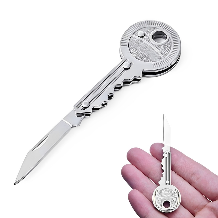 Сгъваем нож TREXORA, многофункционален, преносим, сребрист, 92x2 мм