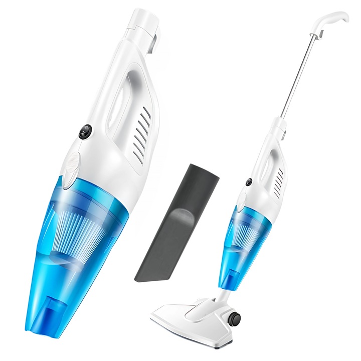 Aspirator Vertical DreamRamp® cu Fir 650W, 17kPa, Filtru HEPA Lavabil, Sistem Ciclonic, Zgomot Redus, Greutate Mica, Ideal pentru Podele, Covoare si ColturI, Alb