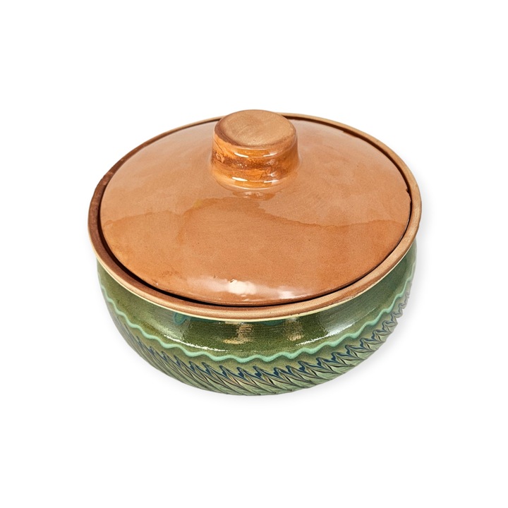 Hőálló edény, HOREZU CERAMICS, zöld, 2 literes