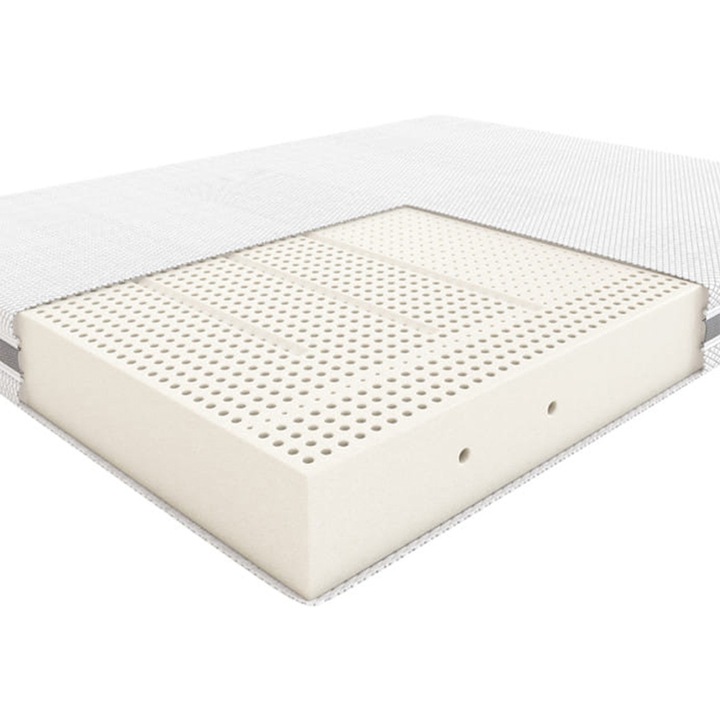 Saltea din latex antialergica Hilding Melody 120x200x19 cm, 7 zone de fermitate, husa Hybrid, fermitate ferma
