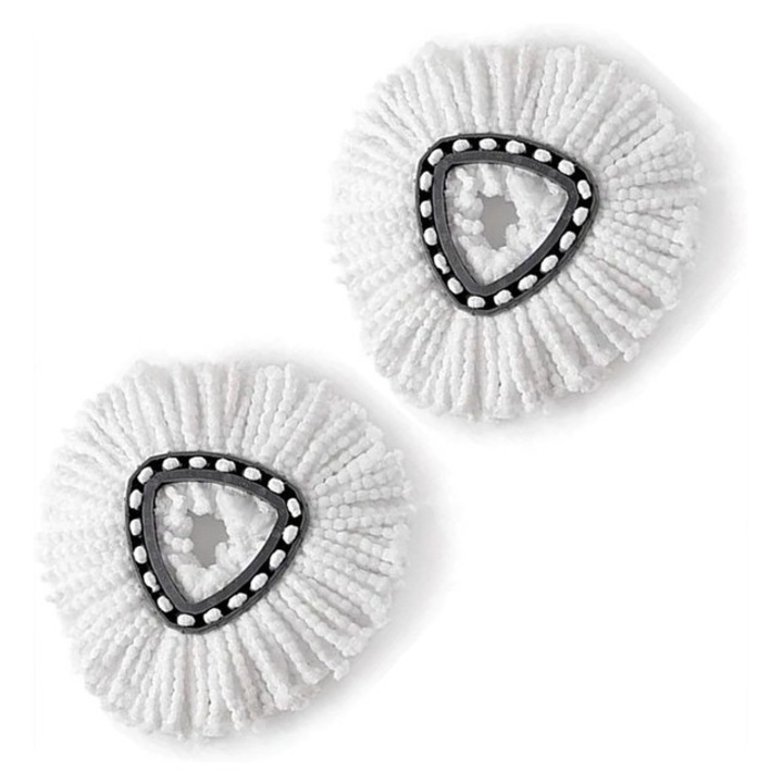 Capete mop triunghiulare, set 2 bucati, alb, absorbtie puternica, lavabile, 360Mop