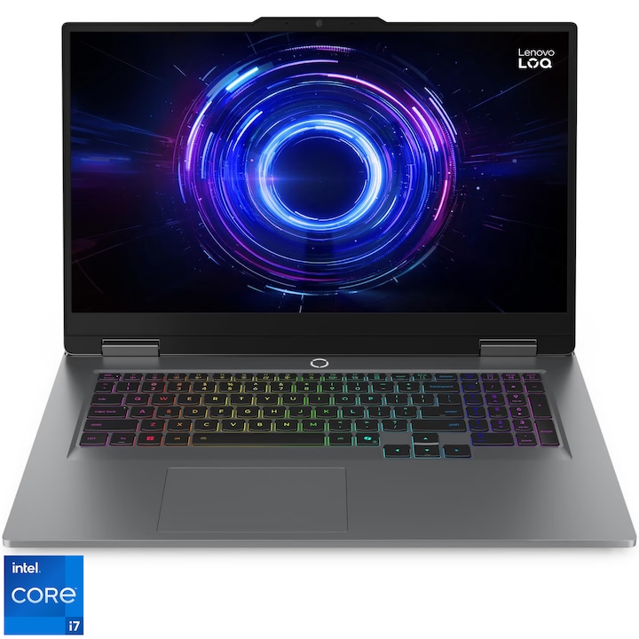 Laptop Gaming Lenovo LOQ 17IRX10 cu procesor Intel® Core i7-13700HX pana la 5.0GHz, 17.3" Full HD, IPS, 165Hz, 24GB DDR5 RAM, 1TB SSD, NVIDIA® GeForce RTX™ 5060 8GB GDDR7, No OS, Luna Grey