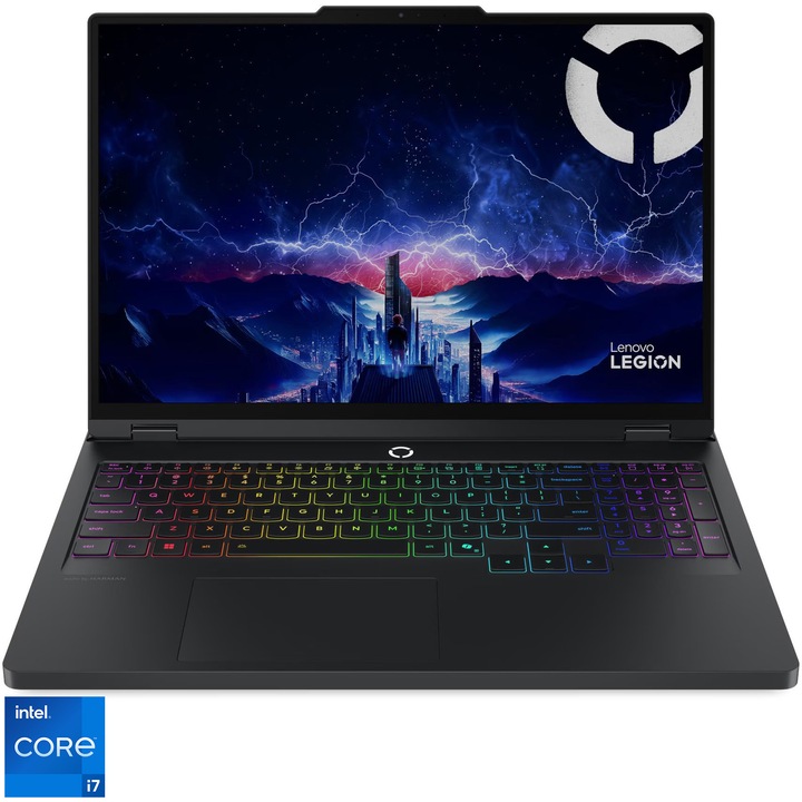 Laptop Gaming Lenovo Legion Pro 5 16IRX10 cu procesor Intel® Core™ i7-14650HX pana la 5.2GHz, 16" WQXGA, IPS, 240Hz, 32GB DDR5 RAM, 1TB SSD, NVIDIA® GeForce RTX™ 5060 8GB GDDR7, No OS, Eclipse Black, 3y on-site Premium Care