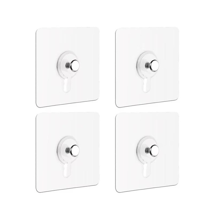 Комплект от 10 прозрачни самозалепващи се куки – лесно закрепване без повреждане на стените