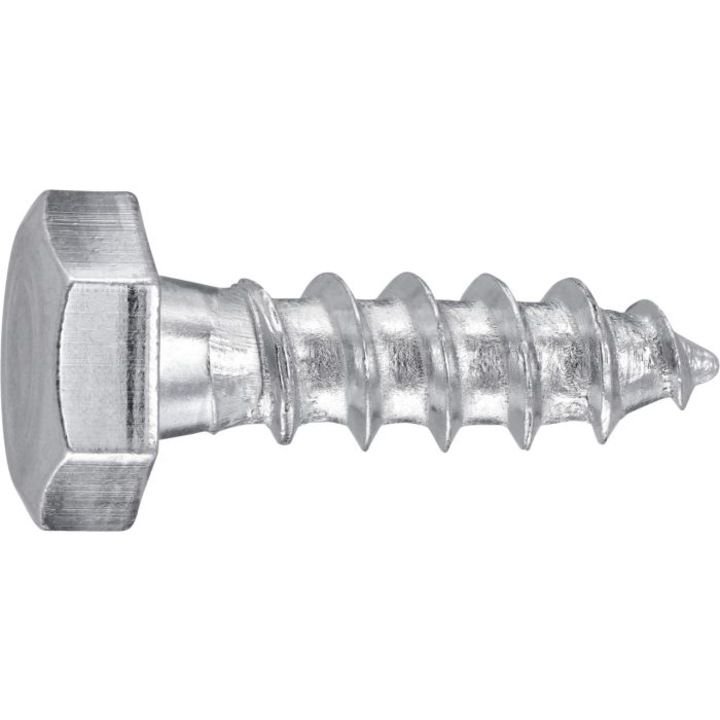 Holsuruburi cu cap hexagonal pentru lemn Connex 6x20 mm DIN571 otel zincat, 250 bucati