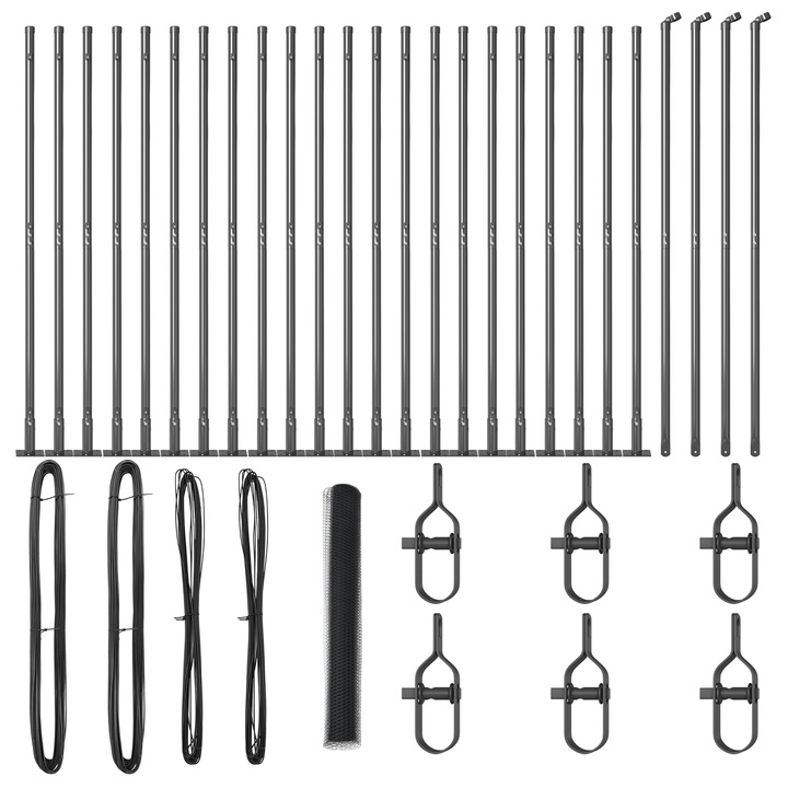 Zid Hexagonal vidaXL, Gri, 1.2x50 m, Metal, 28.6 kg