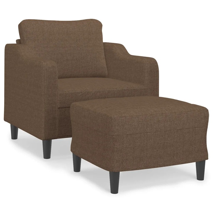 Fotel lábtartóval, vidaXL, Barna, 60cm, szövet, modern design