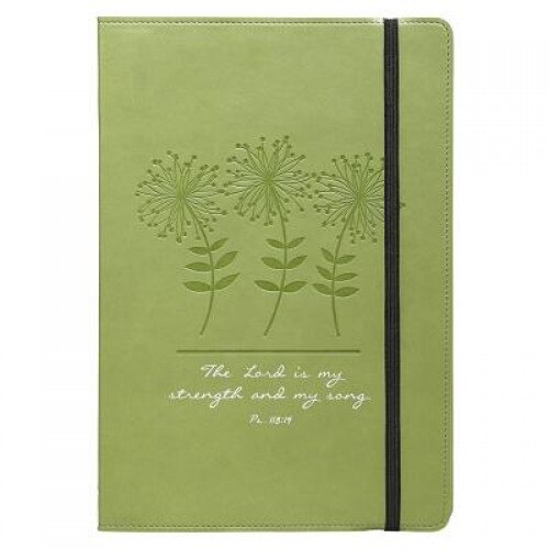 Journal - Lux-Leather - Green Flowers, Christian Art Gifts (Created by)
