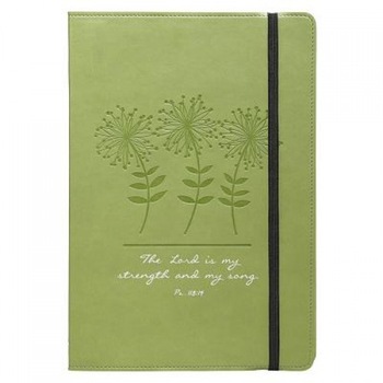 Journal - Lux-Leather - Green Flowers, Christian Art Gifts (Created by) Journal - Lux-Leather - Green Flowers, Christian Art Gifts (Created by)