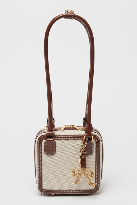 Self-Portrait, Válltáska bőrrészletekkel, Barna, Bézs