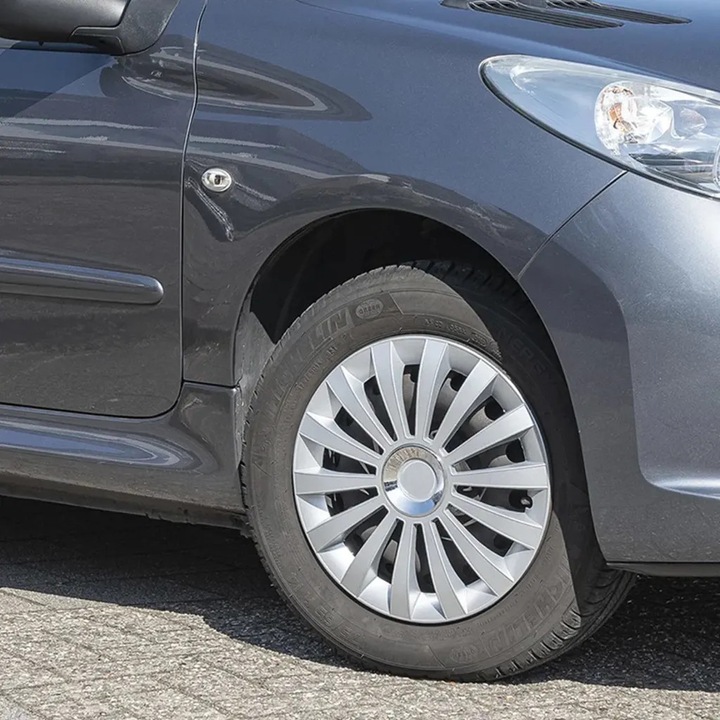 Capace roti ProPlus Meridian, 16", set 4 bucati, argintii, din ABS