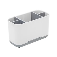 Suport pentru periute de dinti si pasta de dinti, organizator detasabil, anti-alunecare, alb, pentru baie