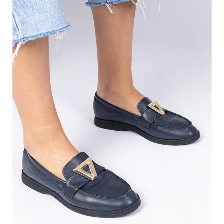 Pantofi mocasini pentru femei, BM, BM220393, Albastru, EU 38