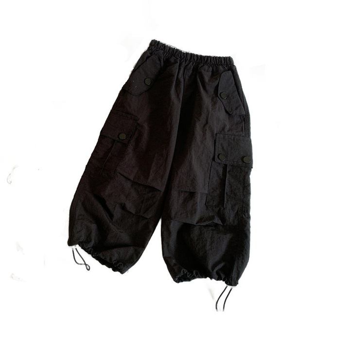 Gyerek nadrág, Nylon, Vízálló, Állítható, Fekete, 120cm