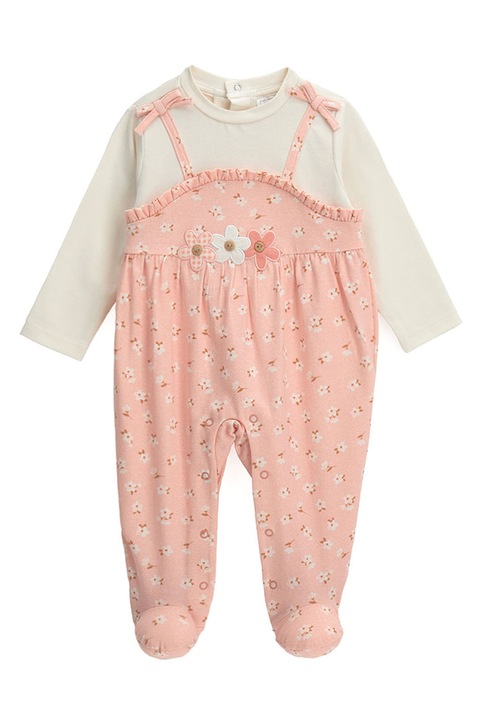 Original Marines, Гащеризон тип ританки с дизайн 2 в 1, Слонова кост/Розова сьомга, 72 CM