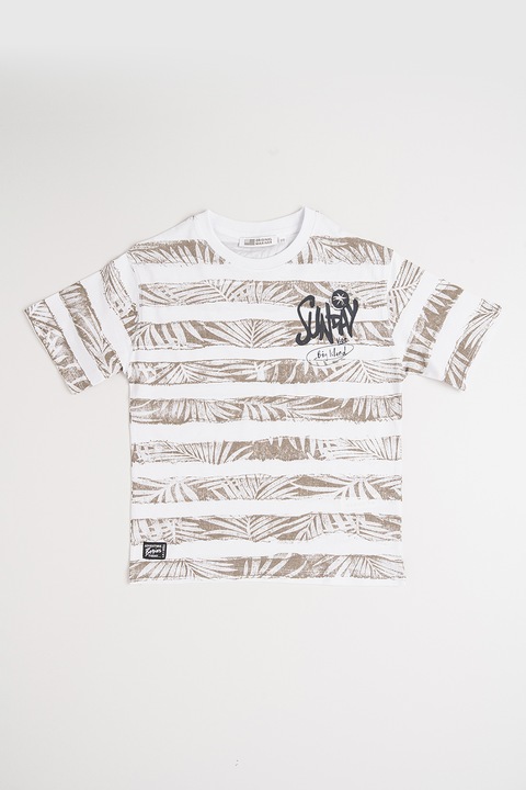 Original Marines, Csíkos normál fazonú póló, Fehér/Páfrányzöld