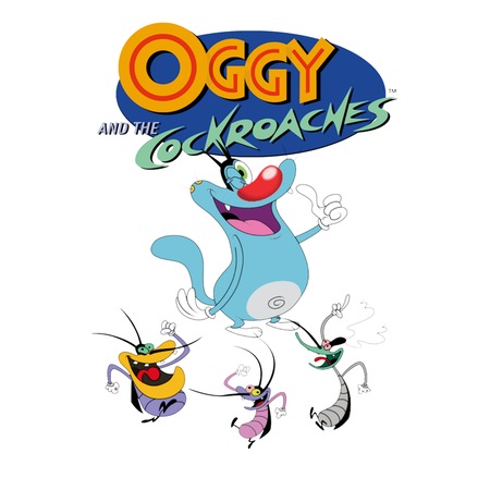 Sticker Oggy And The Cockroaches Motanul Albastru Si Cei Trei