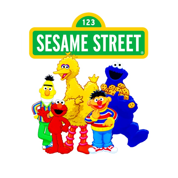Sticker Sesame Street Emisiune Educativa Cu Papusi Colorate Si Personaje Haioase, Autoadeziv, Cri-Flo, Marime 15 Cm