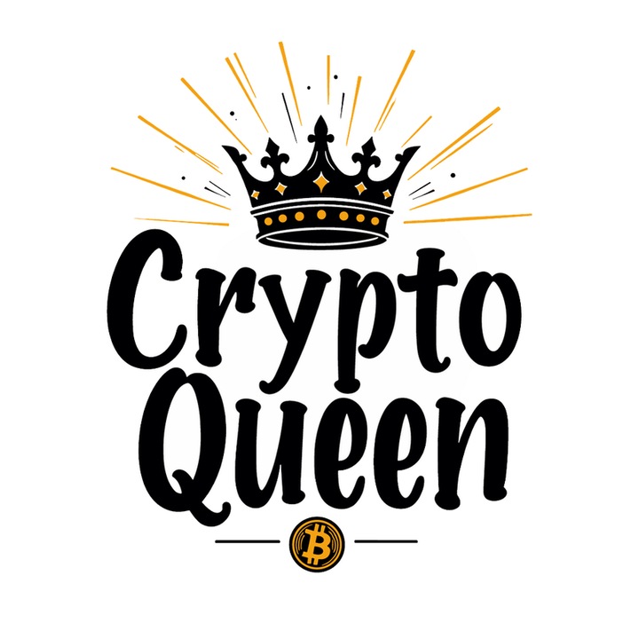 Sticker Crypto Queen Crown Style, Regina Crypto Stil Coroana, Autoadeziv, Cri-Flo, Marime 25 Cm