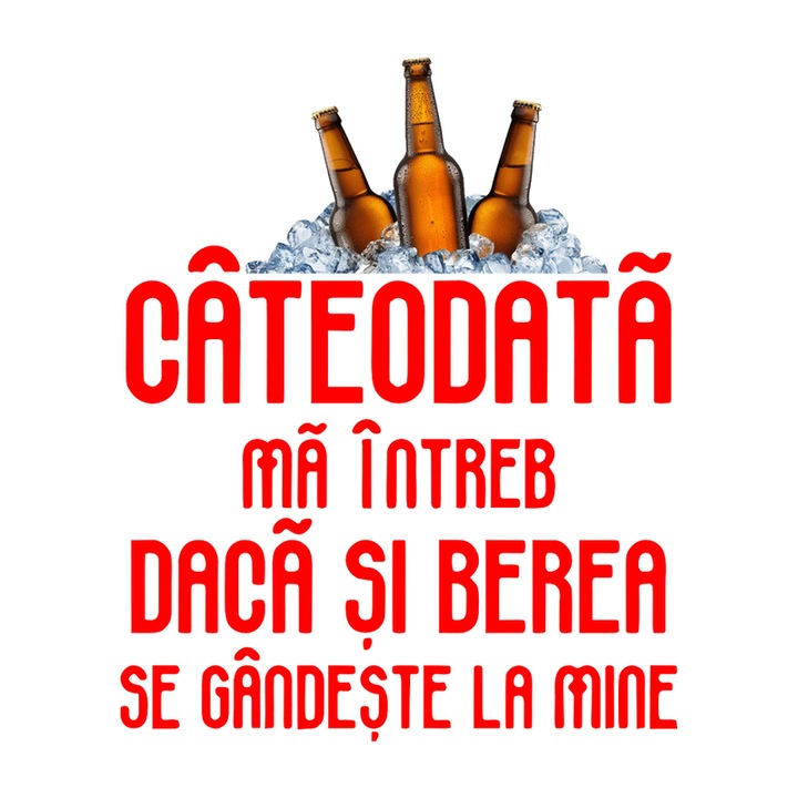 Sticker Cateodata Ma Intreb Daca Si Berea Se Gandeste La Mine Mesaj Ironic, Autoadeziv, Cri-Flo, Marime 6 Cm