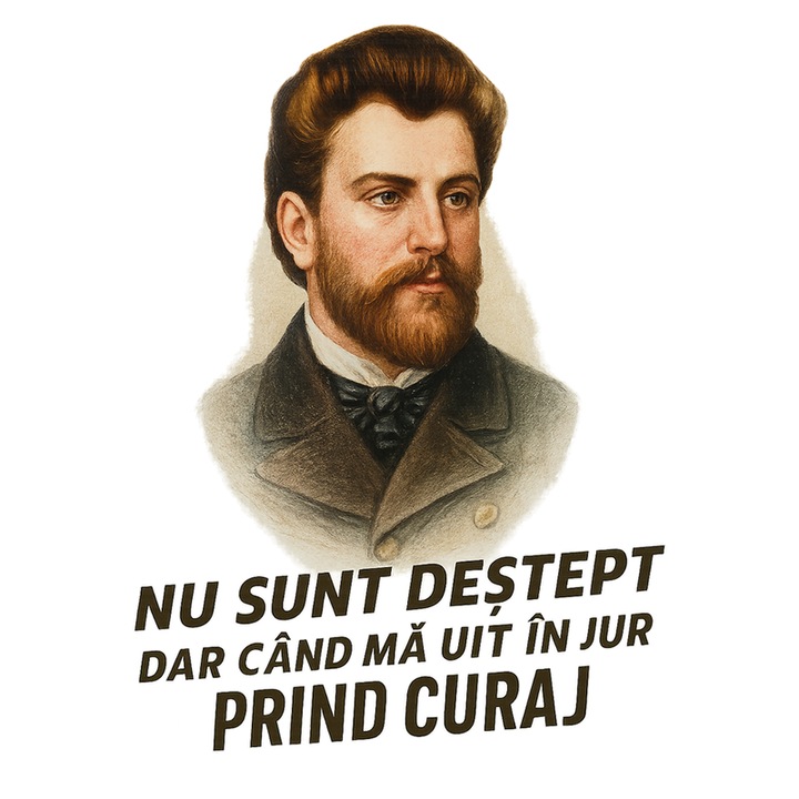 Sticker Nu Sunt Destept Dart Cand Ma Uit In Jur Prind Curaj, Autoadeziv, Cri-Flo, Marime 15 Cm