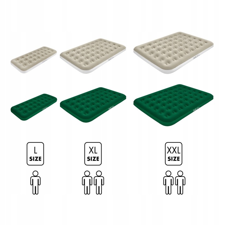 Saltea camping LS2 NC2803, dublă, PVC, 191x152x22cm, utilizare interior/exterior