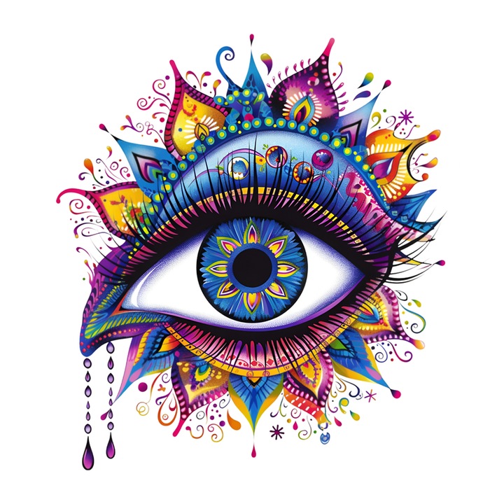 Sticker Ochi Mandala Scantei Magice, Autoadeziv, Cri-Flo, Marime 10 Cm