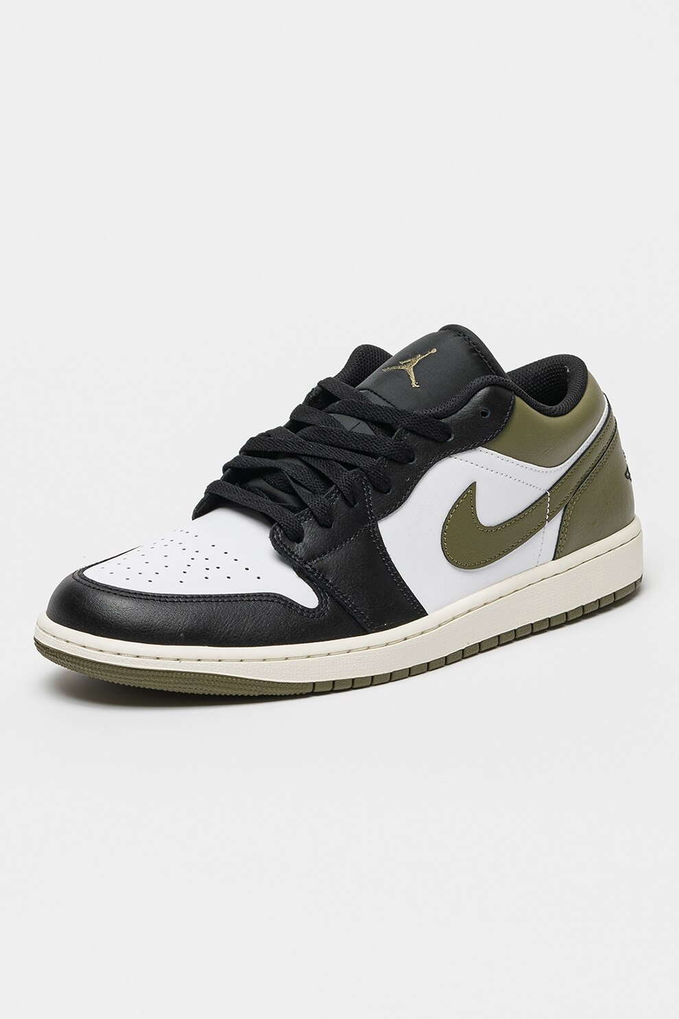 Nike, Pantofi pentru baschet Air Jordan Low, Alb, Negru, verde
