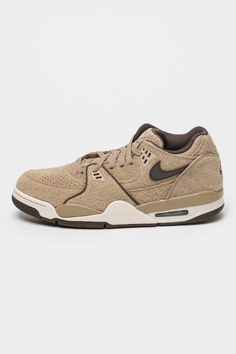 Nike, Pantofi sport de piele intoarsa cu logo Air Flight 89 Low, Kaki
