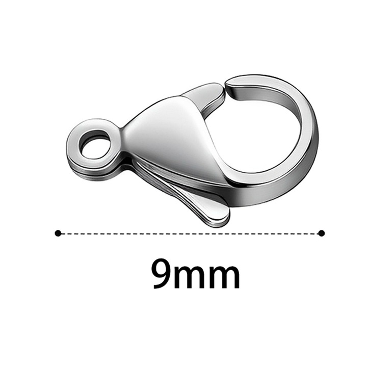 Set 10 Inchizatori lobster TREXORA 9mm inox argintiu