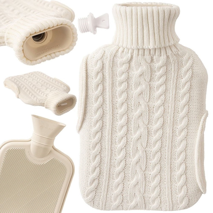 Termofor Cu Husa, Orion, 1.6 L, 33x20 cm, Material Cauciuc, Capacitate 1.6 L, Timp De Actiune 1.5 H, Usor De Utilizat, Bej