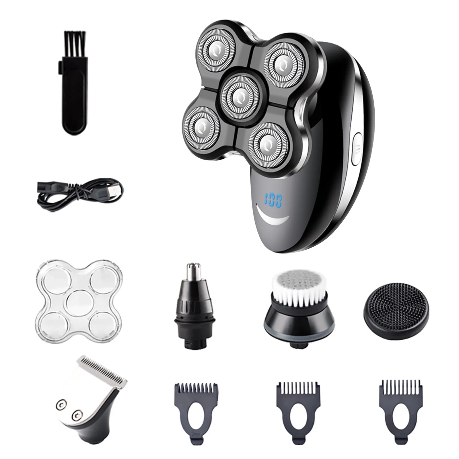 Aparat de ras electric 5-in-1, cu cap detasabil, design flexibil 7D ...