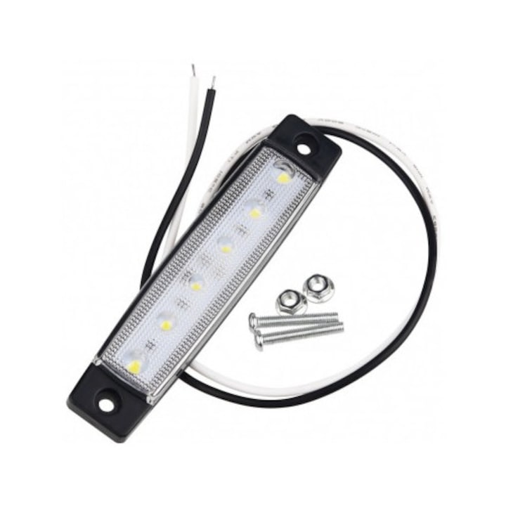 Lampa gabarit auto cu LED 12V Alba LG-6SMD-12V-ALB Xenon Bright
