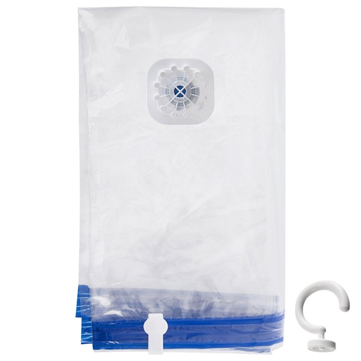 Sac vacuum pentru haine, Artemis, 70x104cm, set cu umeras, protectie impotriva prafului si umiditatii