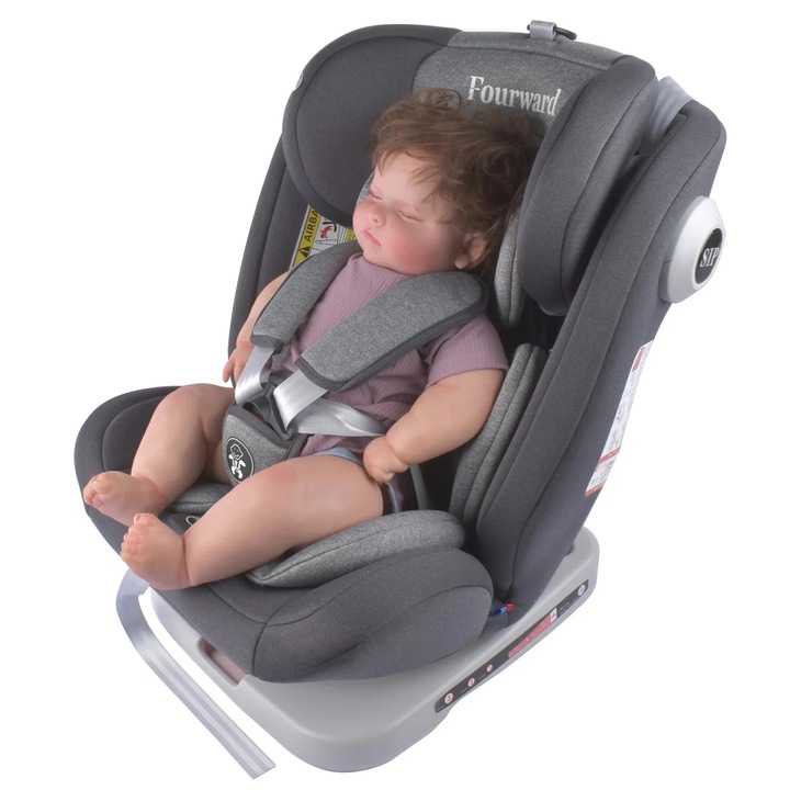 Autós gyerekülés, 360°-ban forgatható, ISOFIX rögzítési lehetőséggel, nyugalmi pozícióba, 9-36 kg