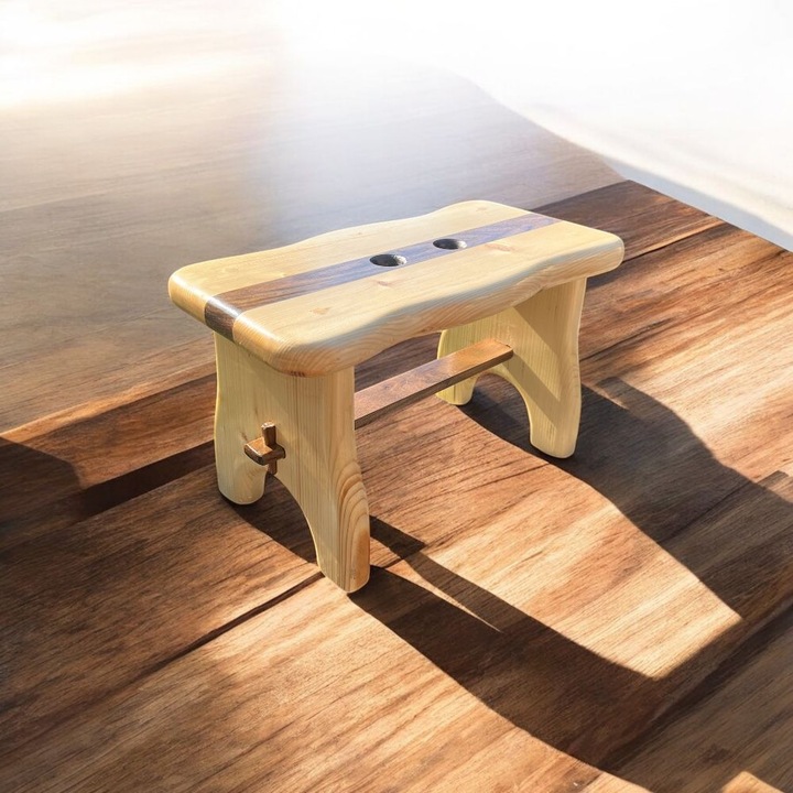 Taburet din Lemn Natur 39 x 19 x 20 cm