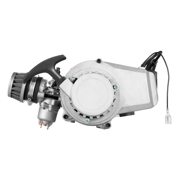 Kerékpármotor készlet, 49 cm3, 2 ütemű, húzós indítású, léghűtéses, ezüst