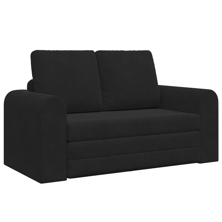 Canapea extensibila 2 in 1 neagra vidaXL 148x71x83 cm catifea