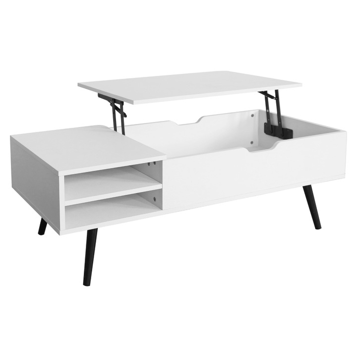 Masa MDF alba neagra Aralyn 110x50x40 cm