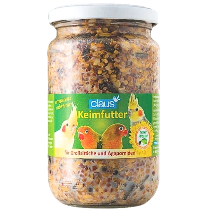 Seminte germinate naturale, pentru papagali medii, Claus, 370ml