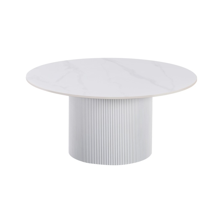 Masuta marmura alba MDF Mahir 80x38 cm